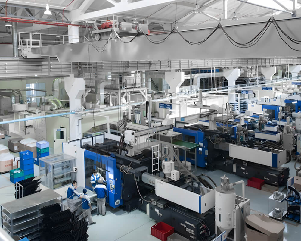 Industrial manufacturing applications showcasing JGH's heavy-duty cleaning and absorption products